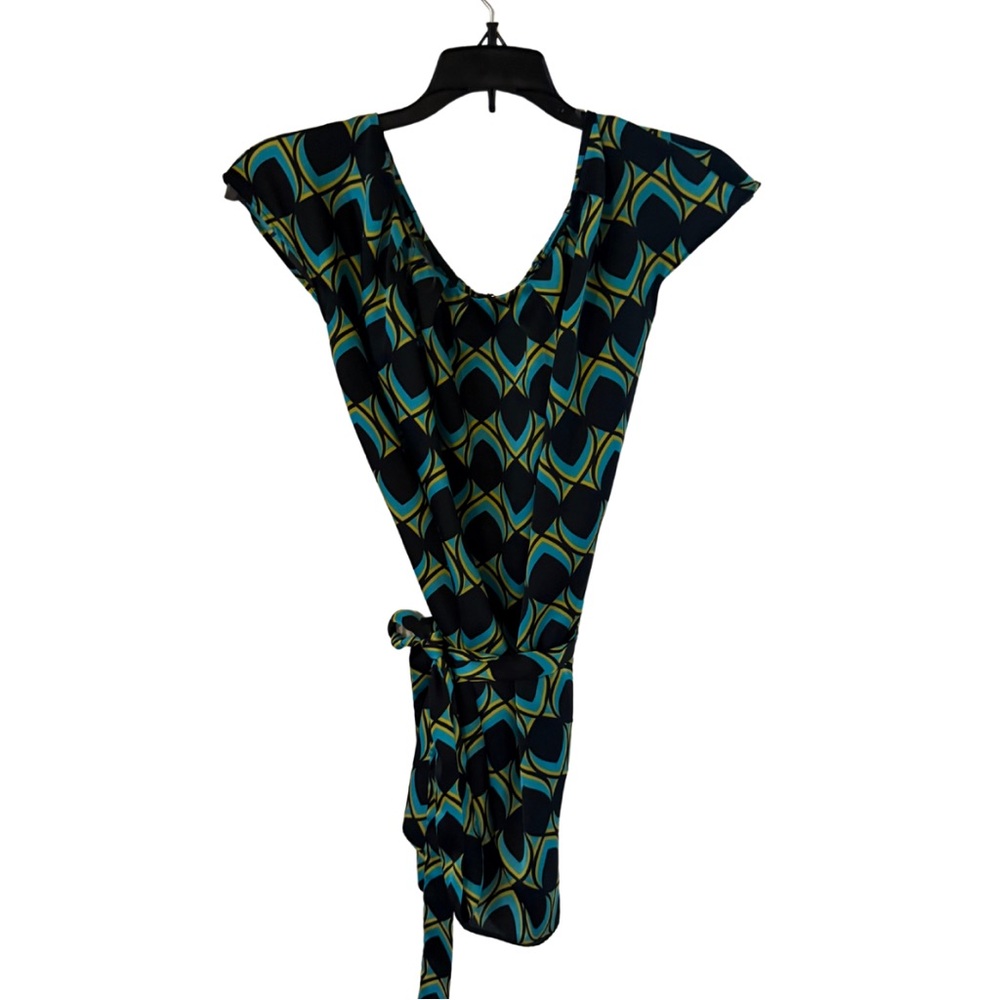 Worthington Retro Print Zip-Back Blouse – Size XL – Excellent Condition